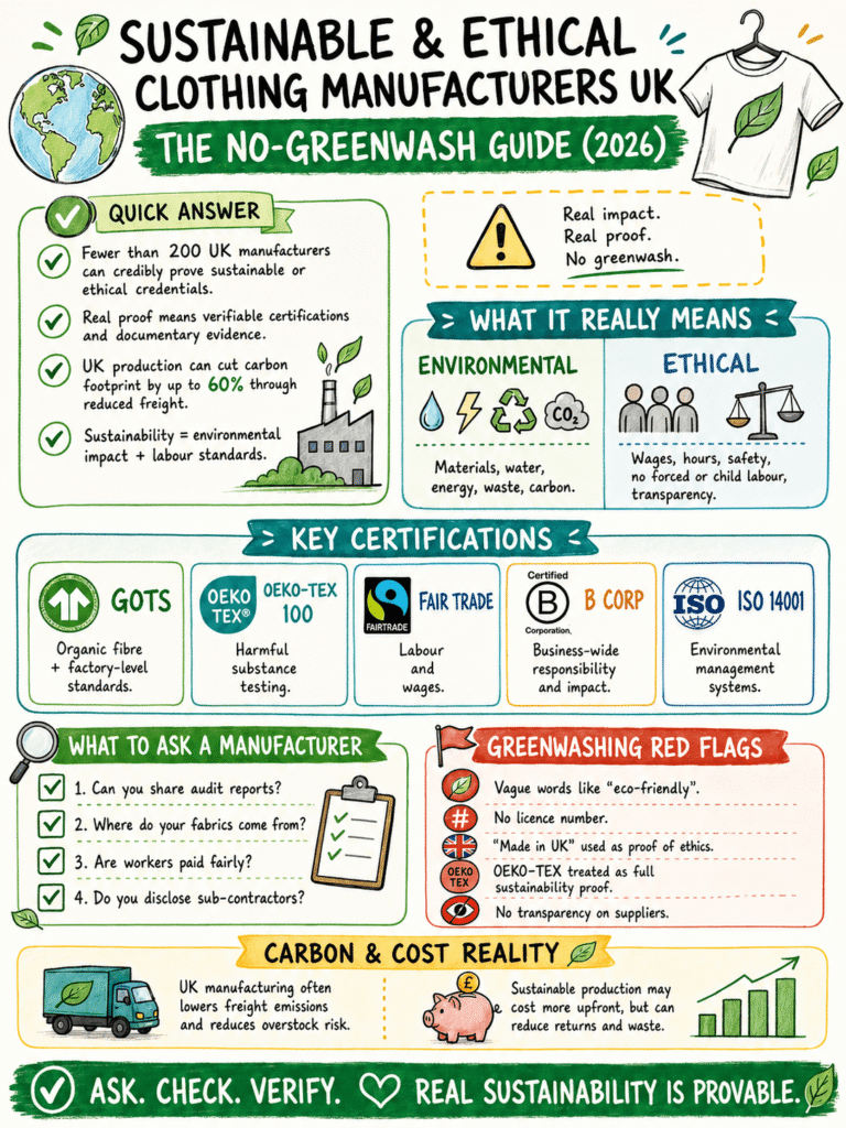 Sustainable fashion manufacturers in the UK