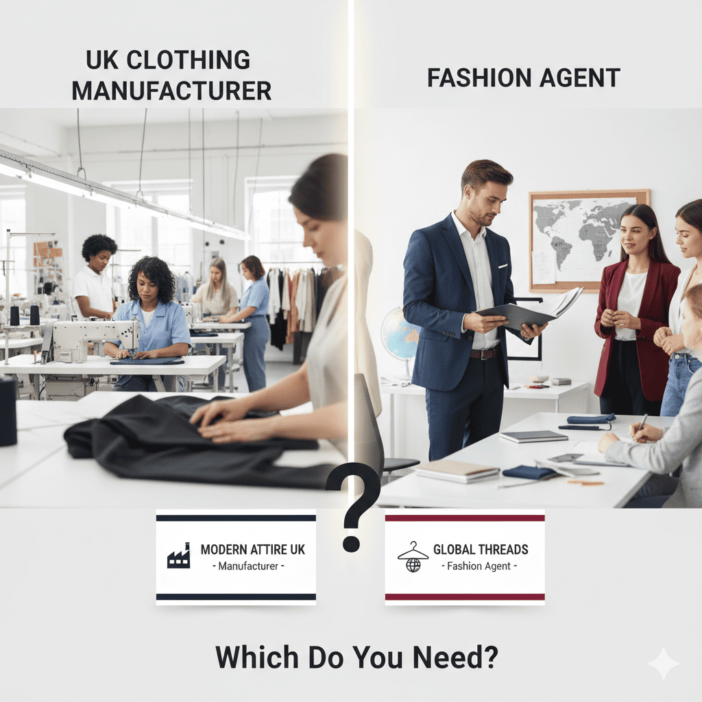 UK Clothing Manufacturer vs Fashion Agent: Which Do You Need?