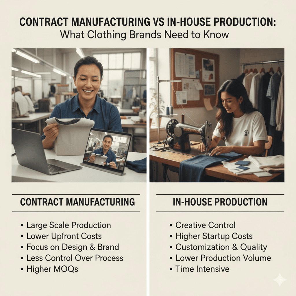 Contract Manufacturing vs In-House Production: What Clothing Brands Need to Know