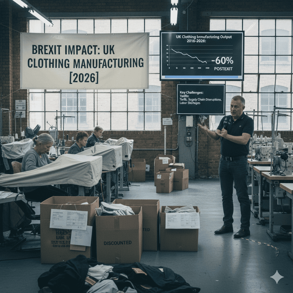 make a real life image on this idea: Brexit Impact on UK Clothing Manufacturing [2026]