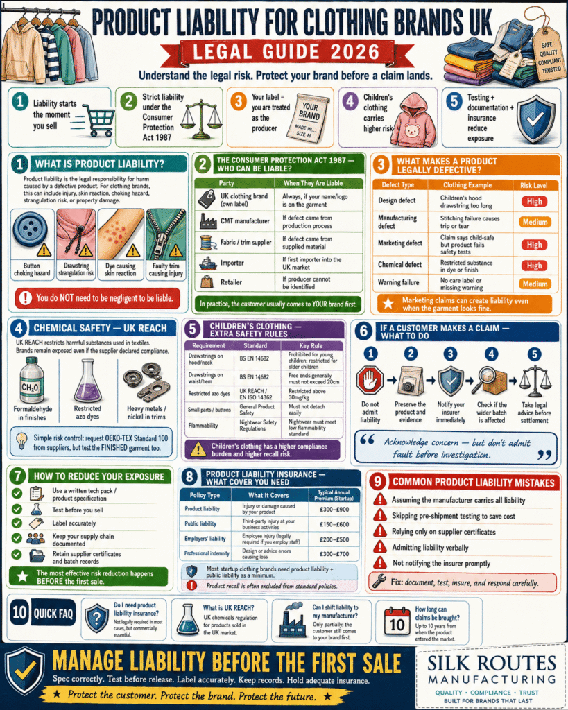 Product liability guide for clothing brands UK