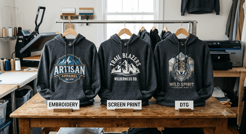 Embroidery vs Screen Print vs DTG- Which Method