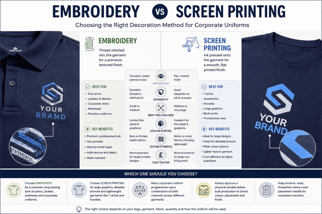 Embroidery vs Screen Printing Guide